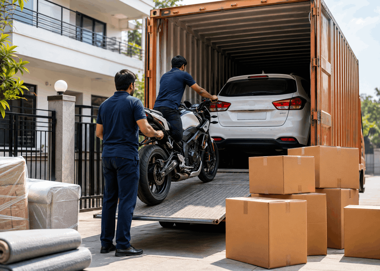 Bike & Car Shifting handled by a Vihaan crew